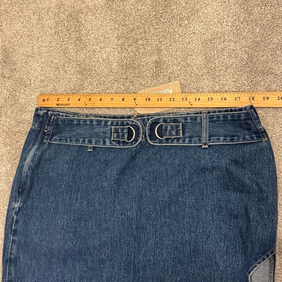 Meshki Ramsey Y2K Style Denim Maxi Skirt With Split Dark Blue size XXL NWT - Picture 7 of 8